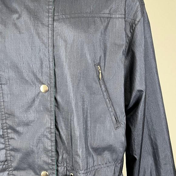 Vintage Forecaster of Boston Womens Navy Teal Windbreaker Rain Jacket size L - Picture 6 of 16